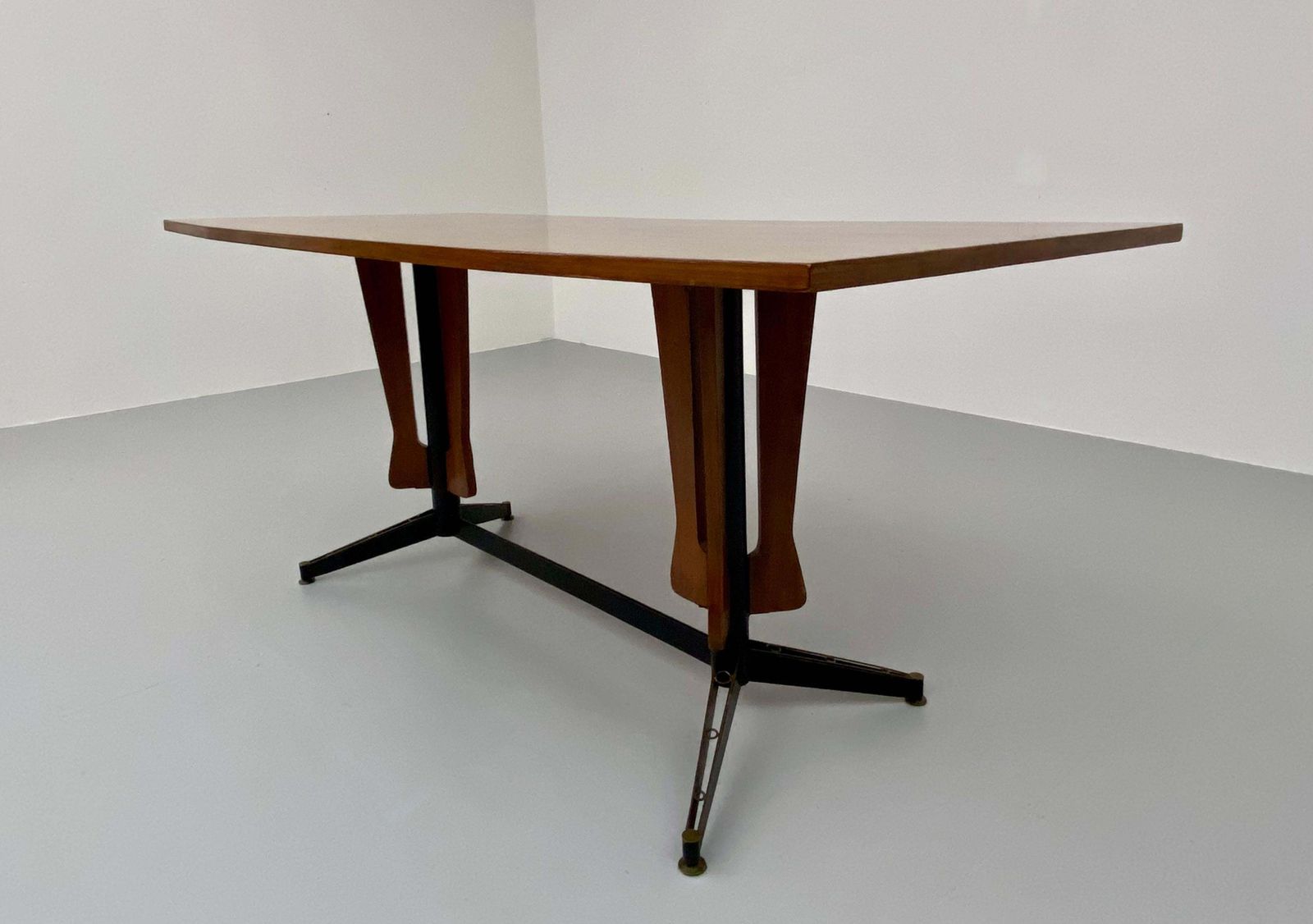 Carlo Ratti Dining Table In Wood And Metal, Italy, 1960's photo furniture