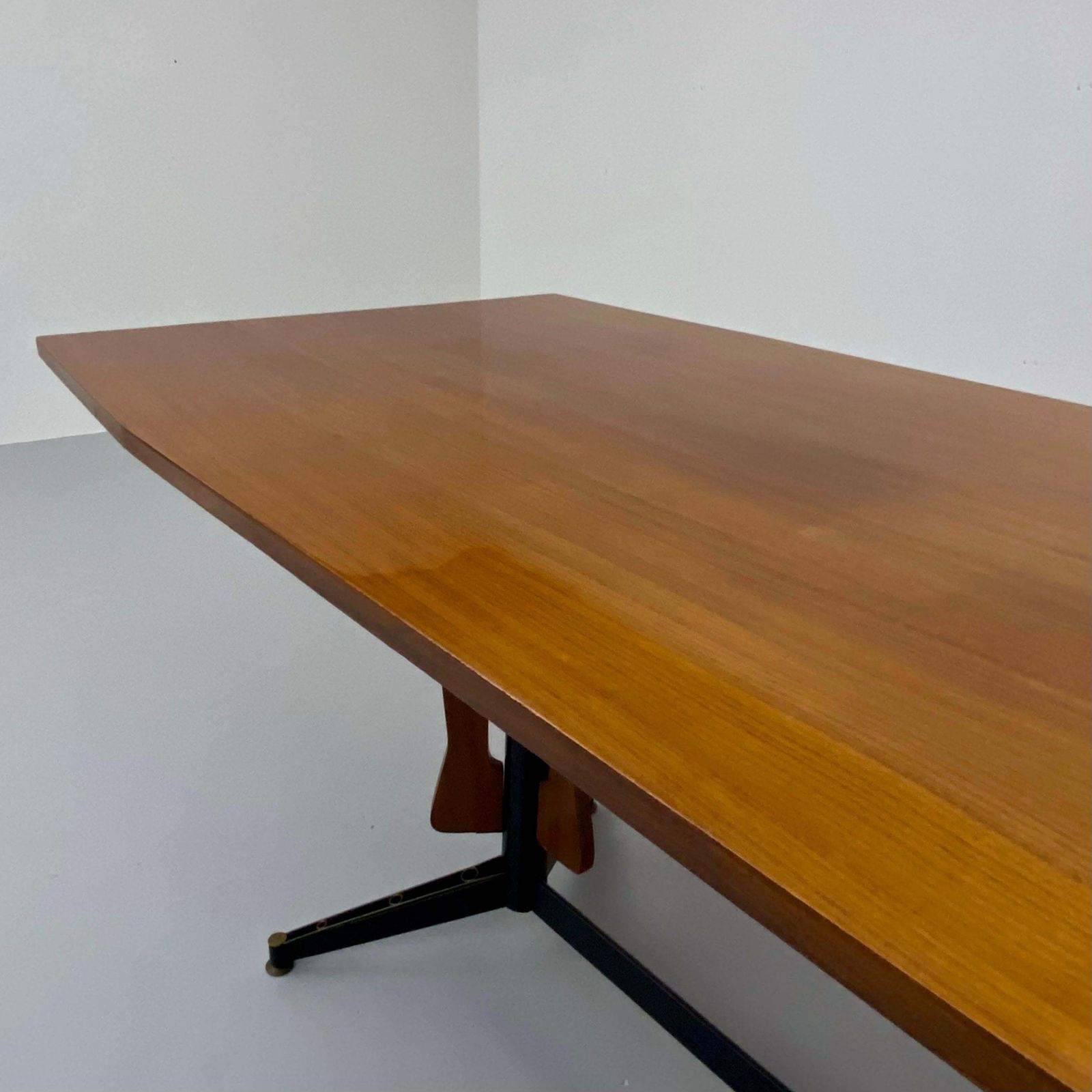 Carlo Ratti Eettafel In Hout En Metaal, Italië, Ca. Jaren 1960 photo vinterior