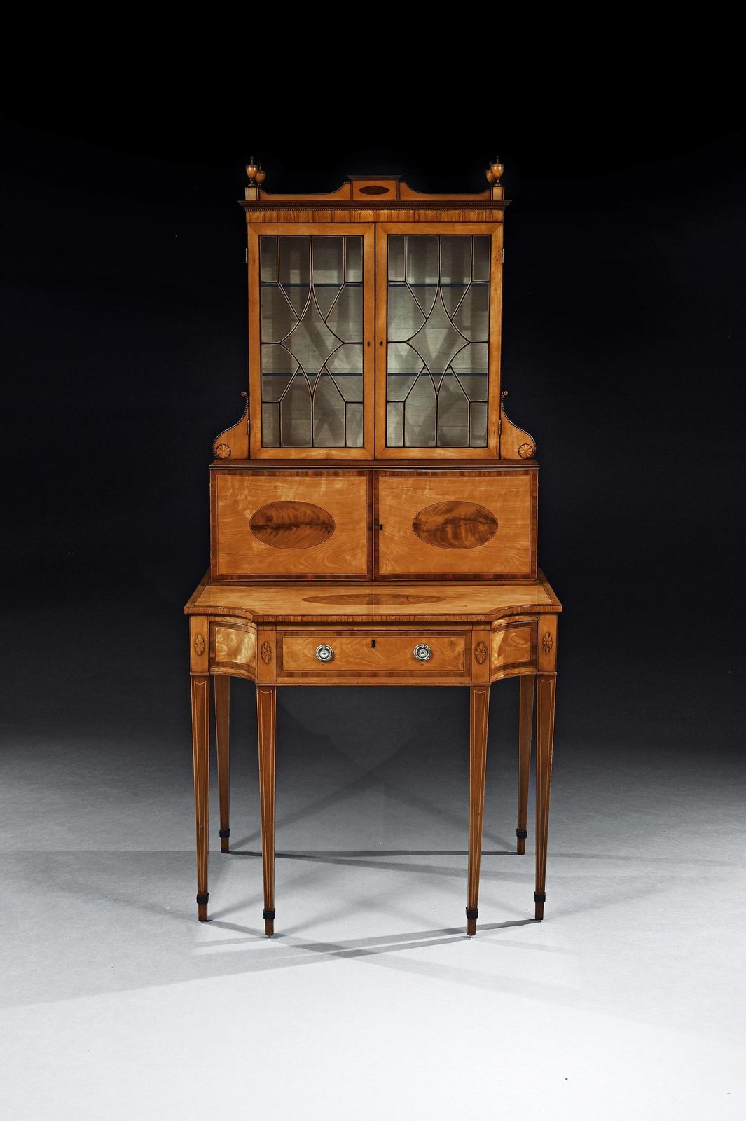 Furniture An Important 18th Century George III Satinwood And Sabicu Writing Cabinet photo
