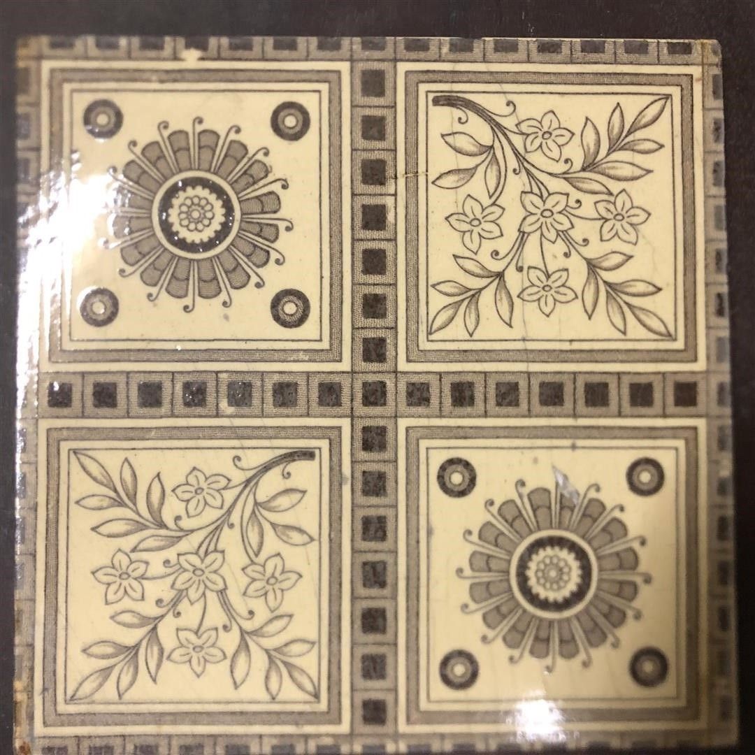 Nine Antique Ceramic Fireplace Tiles 1800's 0024 photo 160.0