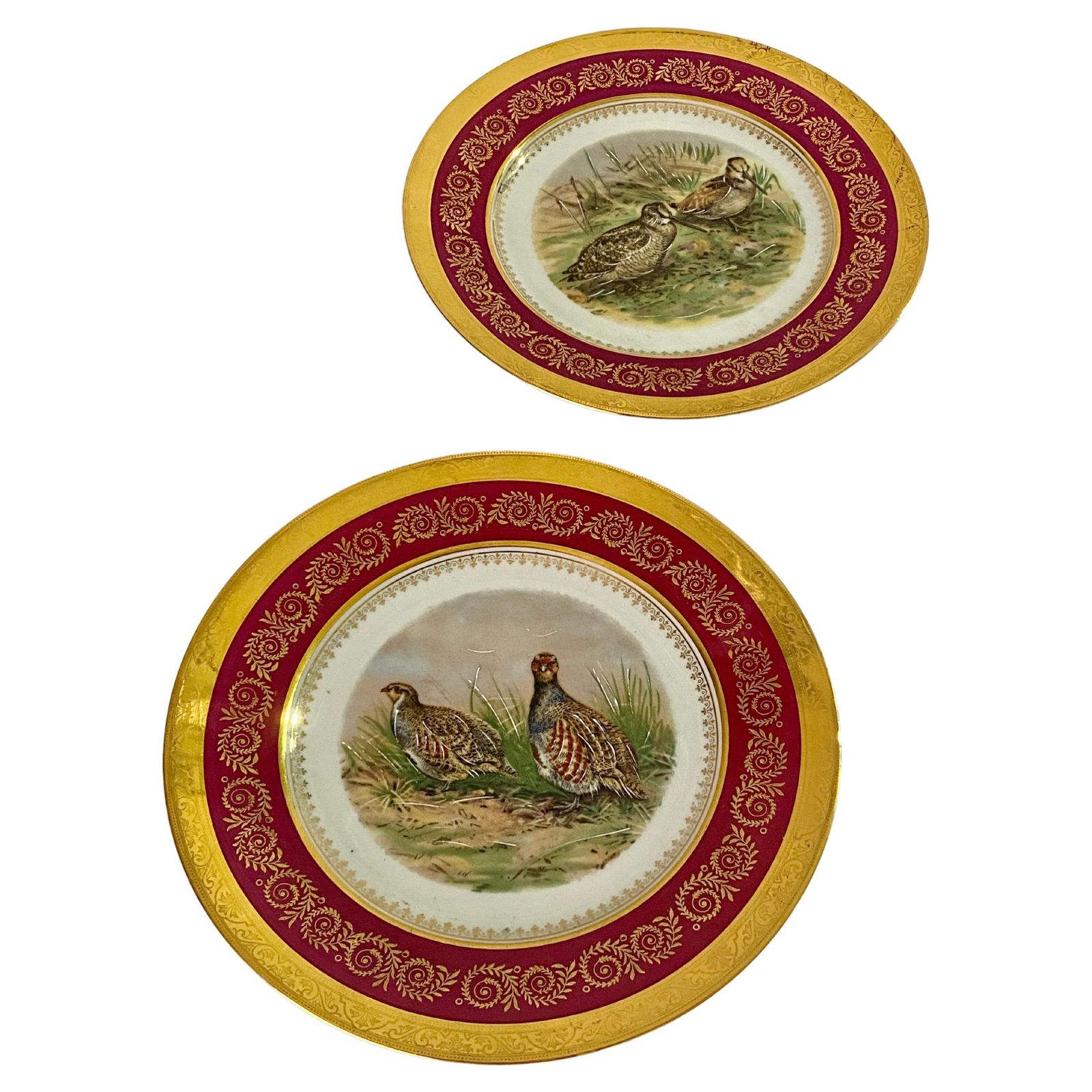 Pair Of Porcelain Plates, Ceramic With Animal Motif, France 1960