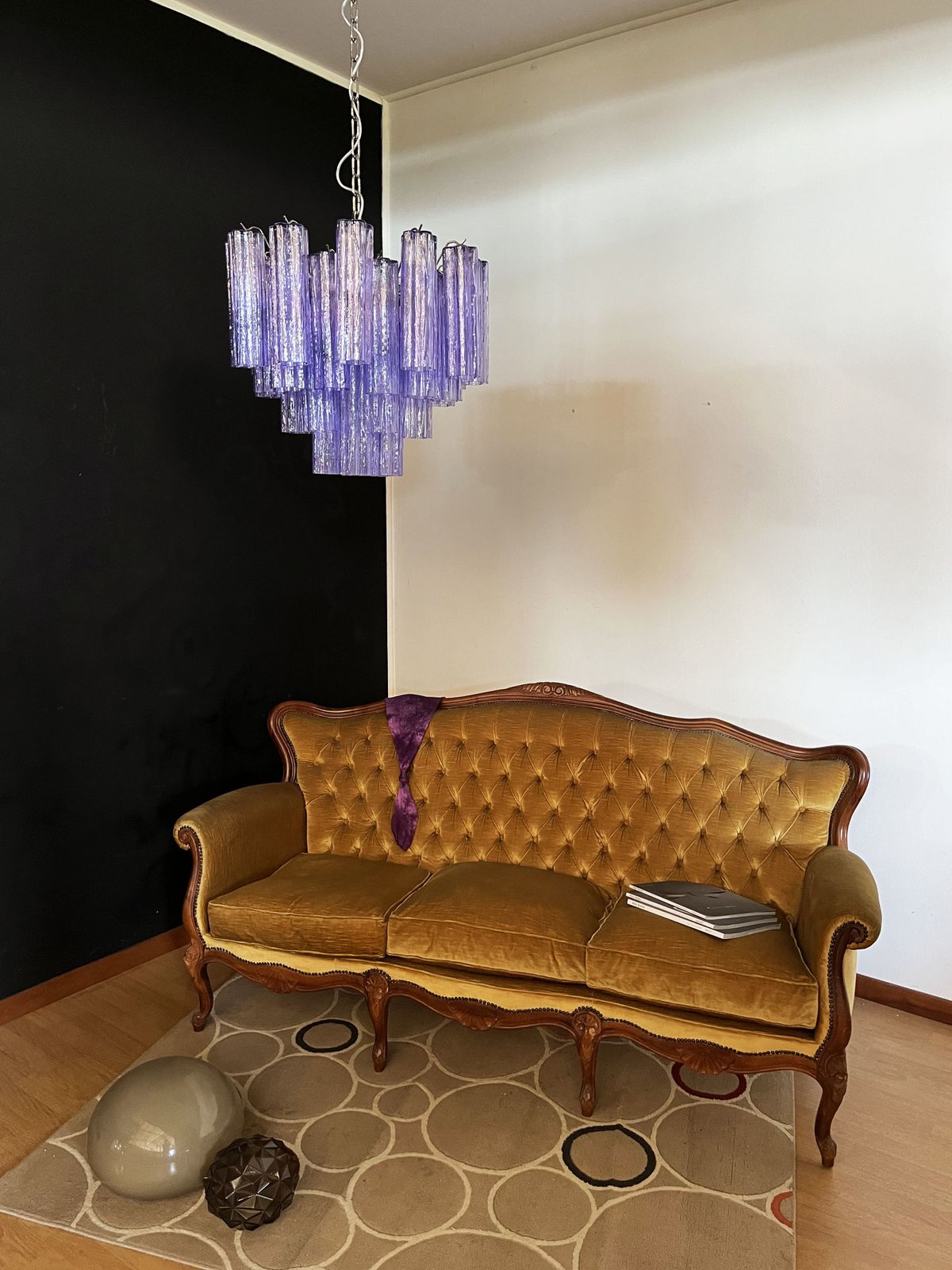 Fantastic Murano Glass Tube Chandelier   36 Amethyst Glass Tube photo furniture