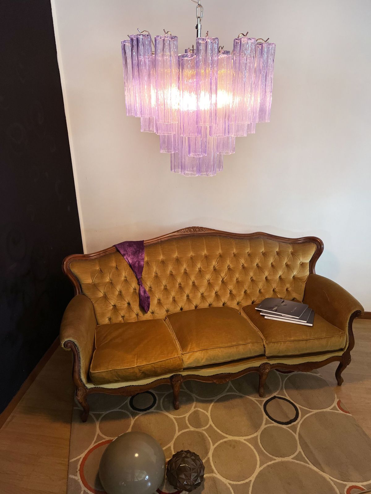 Fantastic Murano Glass Tube Chandelier   36 Amethyst Glass Tube photo vintage