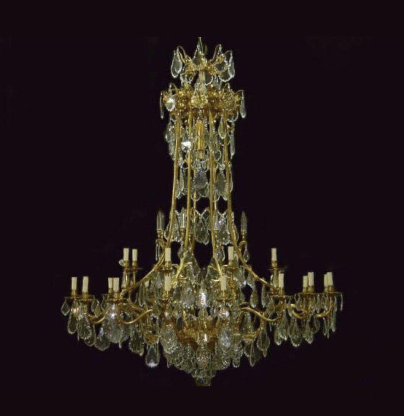 Stunning Bronze, Crystal, Pair Of Huge Antique French Chandeliers