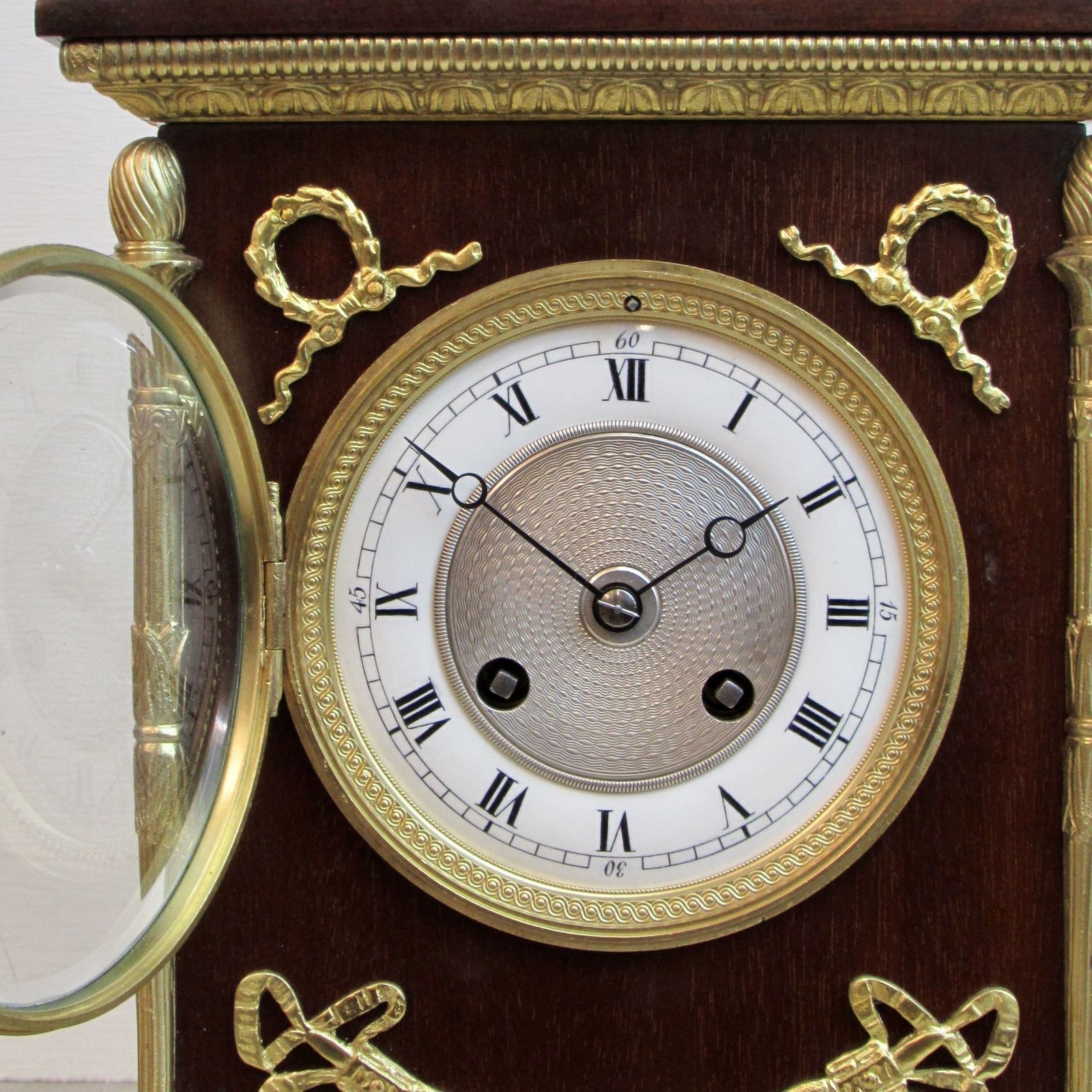 19th Century Mahogany And Gilt Mounts Mantle Clock By Marti. photo Home Decor