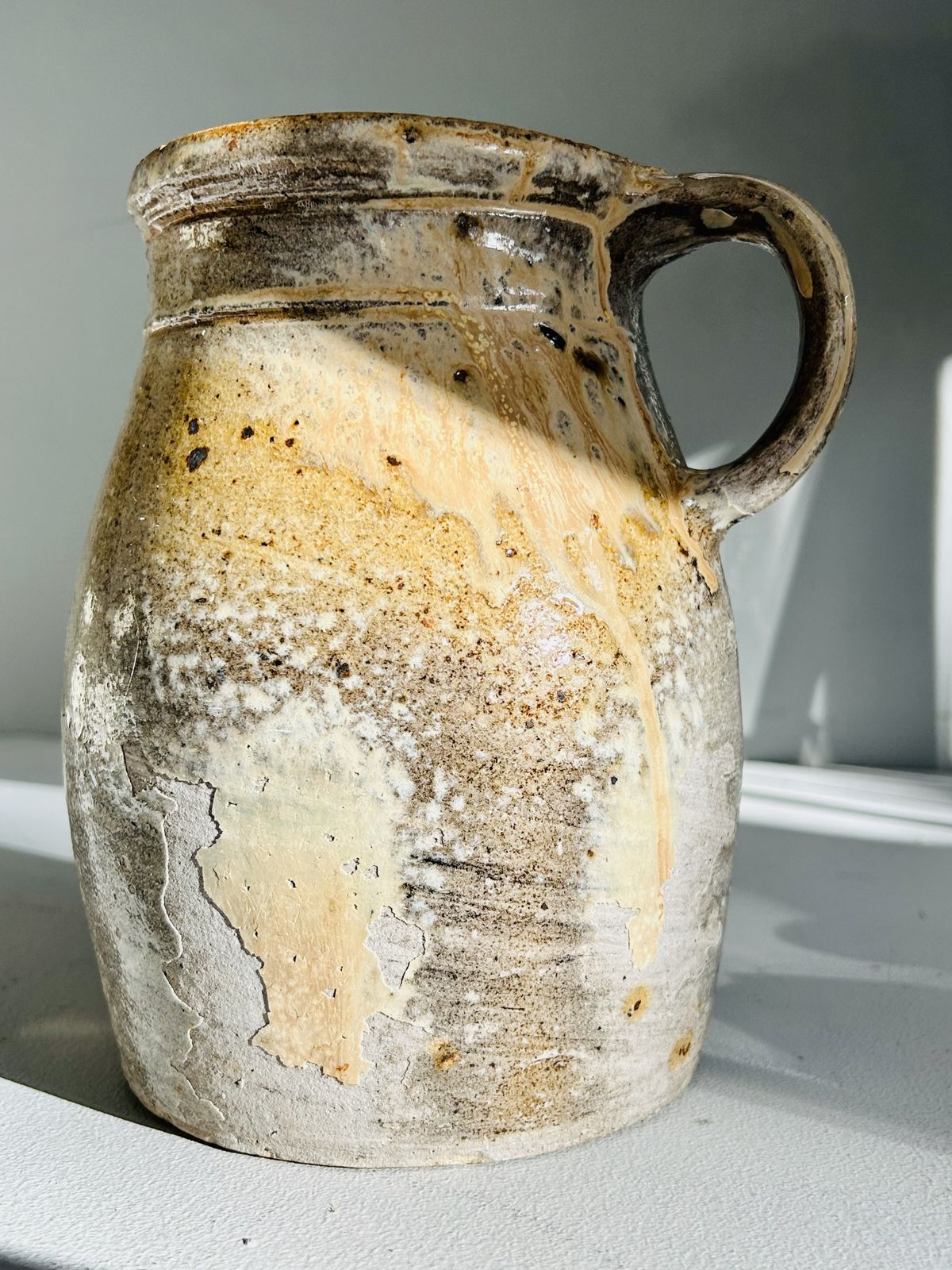 Antique French 19th Century Glazed Confit Pot / Jug/ Vase photo buy