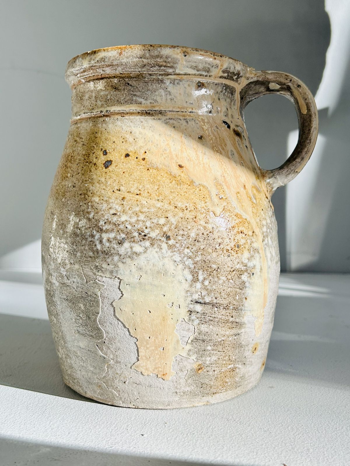 Home Decor Antique French 19th Century Glazed Confit Pot / Jug/ Vase photo