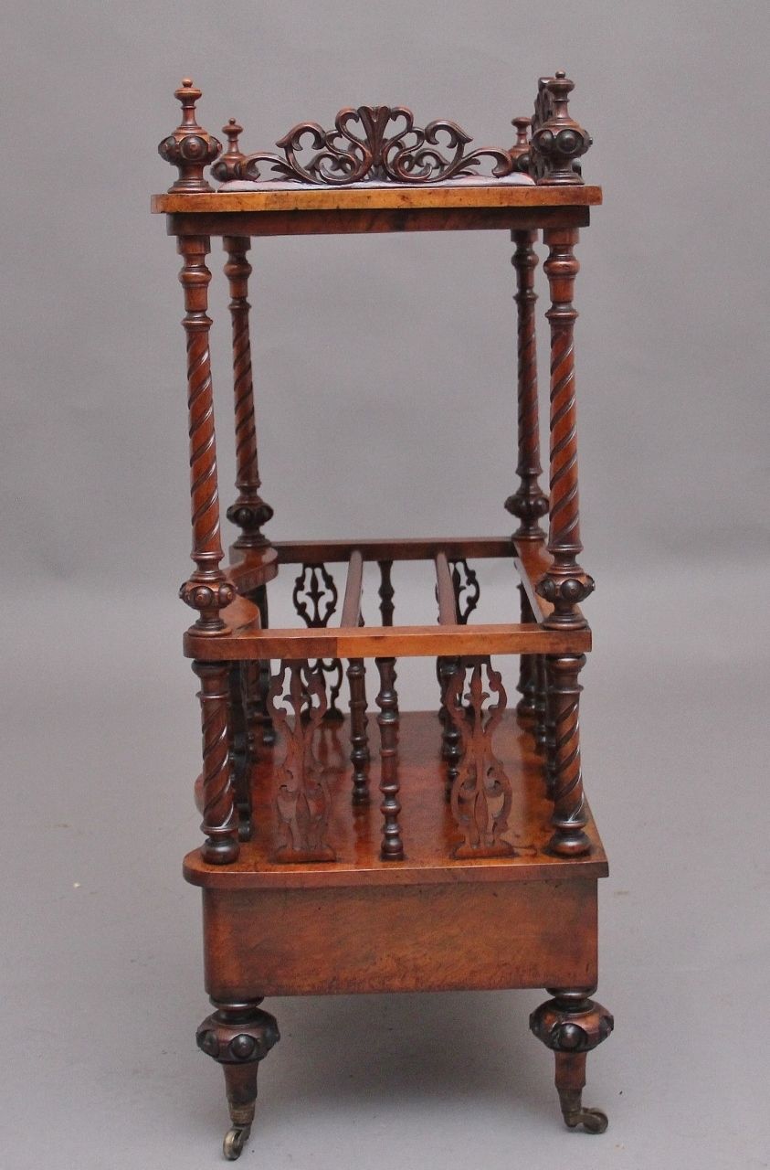 19th Century Burr Walnut Canterbury Of Serpentine Form photo buy