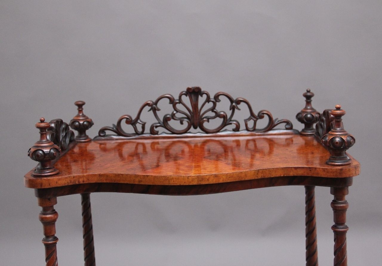 photo furniture 19th Century Burr Walnut Canterbury Of Serpentine Form
