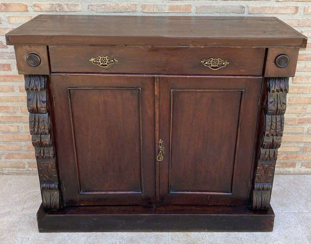 Antique French Buffet With Drawer And Carved Columns, 1890 photo for sale