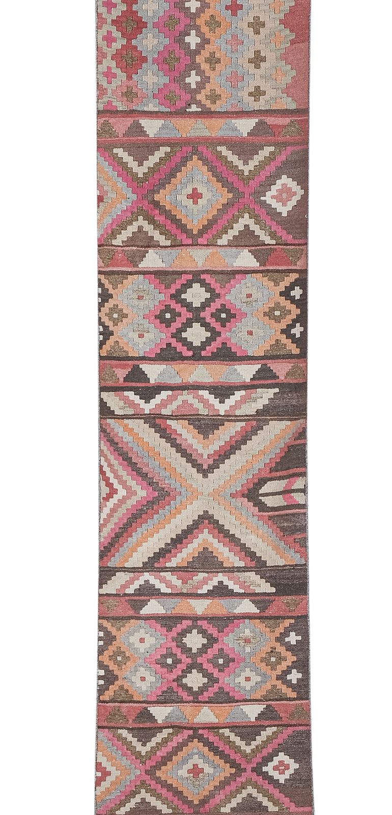 Vintage Turkish Stair Kilim Runner Rug 2'5'' X 20'4'' photo Textiles