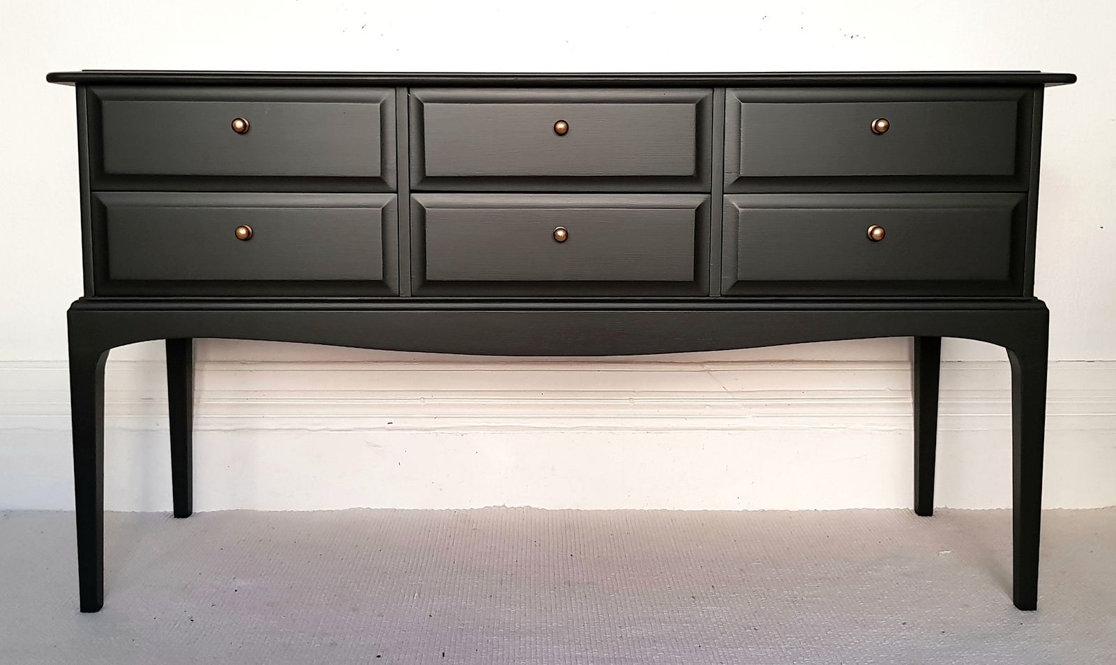 Stag Minstrel Painted Black Sideboard, Mahogany, Upcycled.