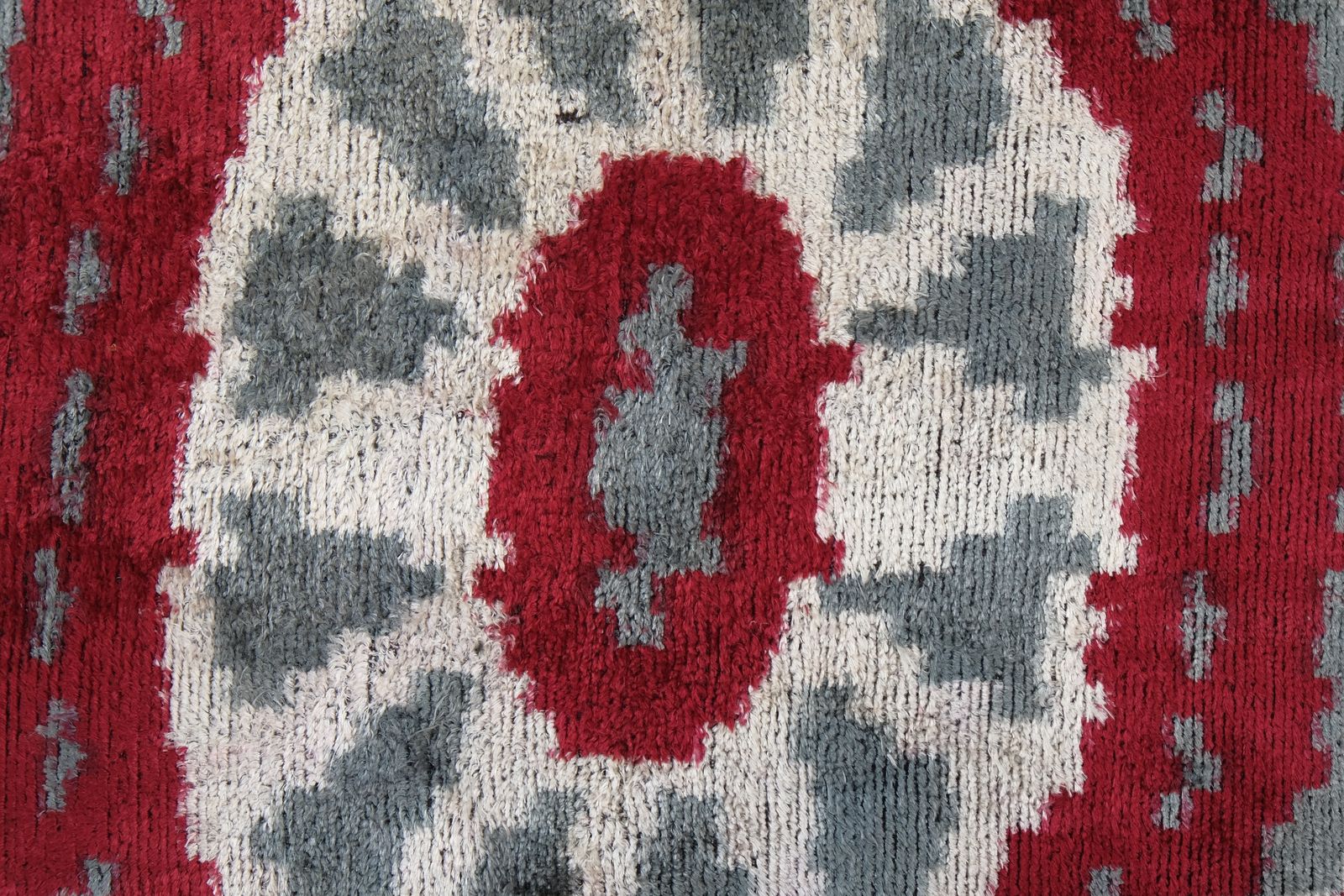 Granite Gray Silk Ikat Velvet Pillow, Set Of Two Silk Ikat Red Cushion Cover, Pair Square Velvet  24'' X 24'' photo Textiles