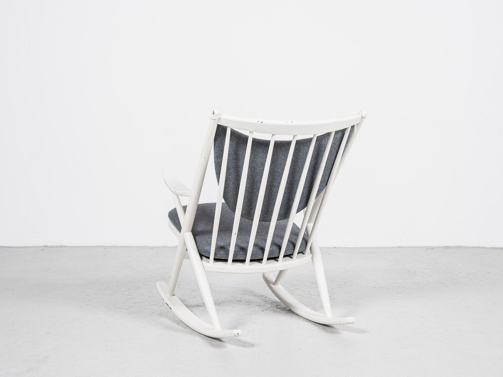 Midcentury Danish White Rocking Chair By Frank Reenskaug For Bramin 1960s photo furniture