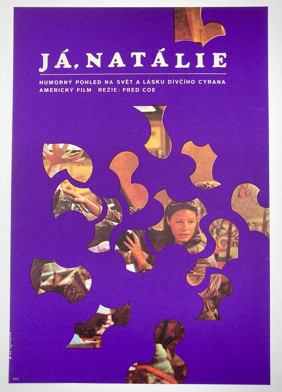 Original Film Poster, Me, Natalie, Dimitrij Kadrnožka, 1974, Genuine Czech Vintage Print