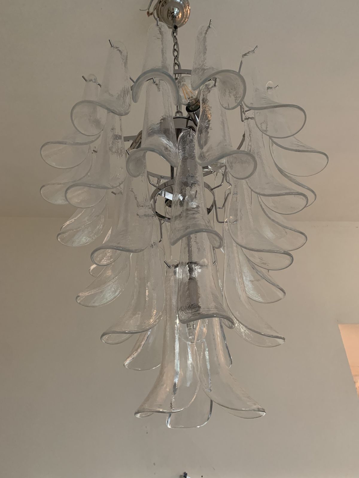 Contemporary Murano Glass "Sella" Chandelier With A Kromo Metal Frame photo 6820.0