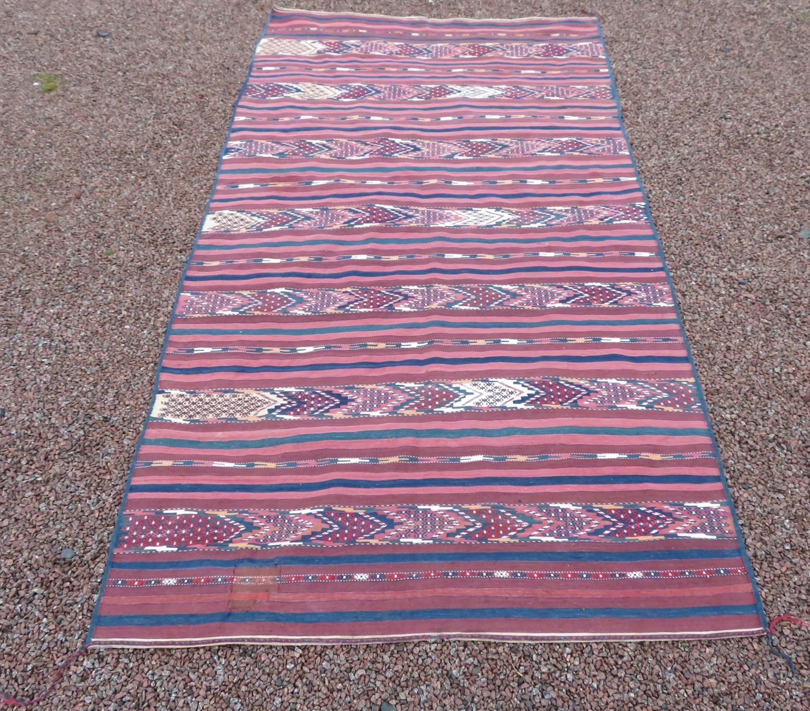 Rare Antique Tekke Turkmen Flat Weave Palas Kilim.Tekke Tribes Of Turkmenistan.Cicim Technique.283cm X 145cm. photo furniture