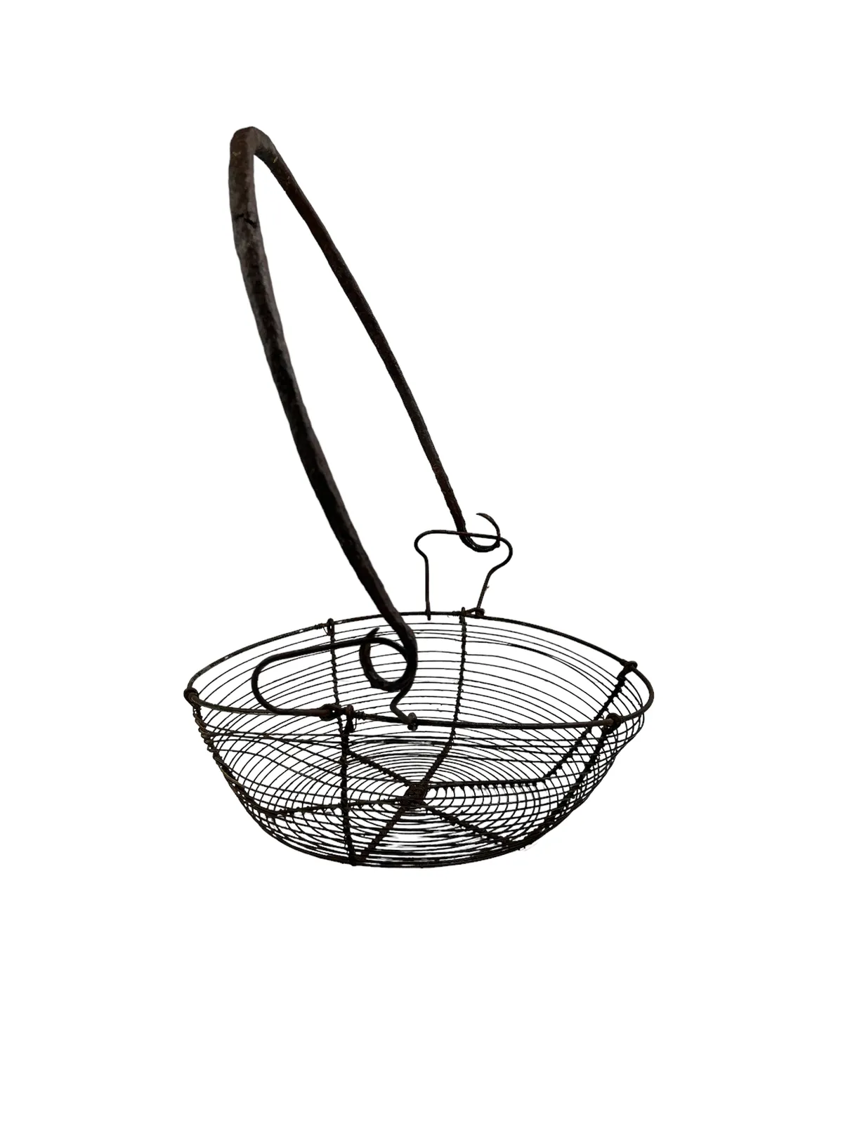 A Rare French 1920’s Large Antique Wire Basket, photo furniture