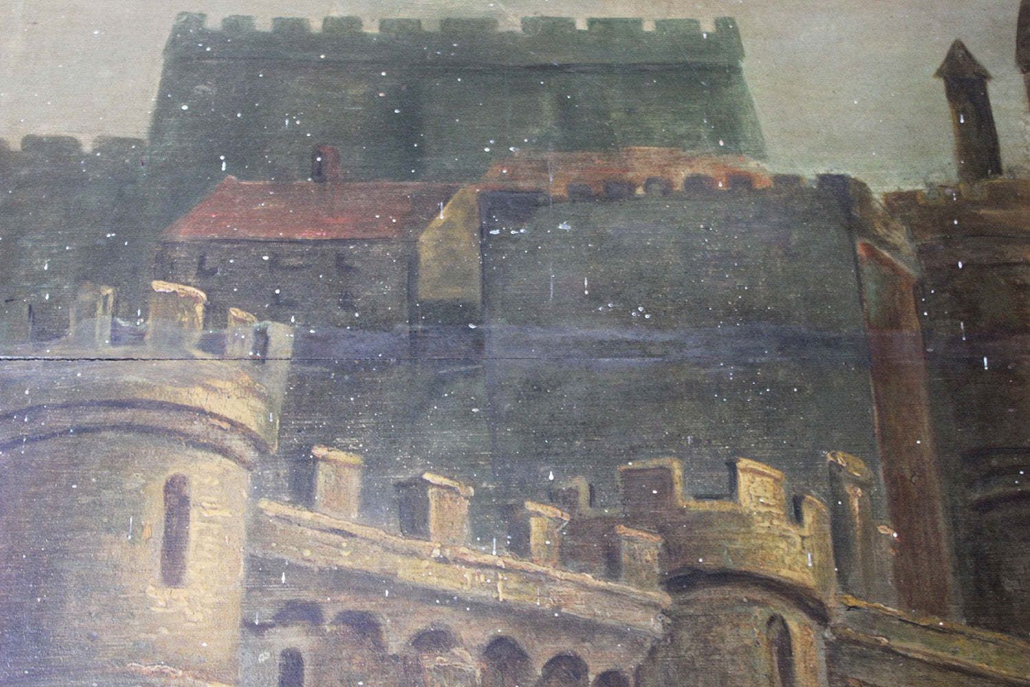 An 18thc English Provincial School Oil On Panel Of Windsor Castle; Horton Lodge, Windsor, Berkshire C.1770 photo buy