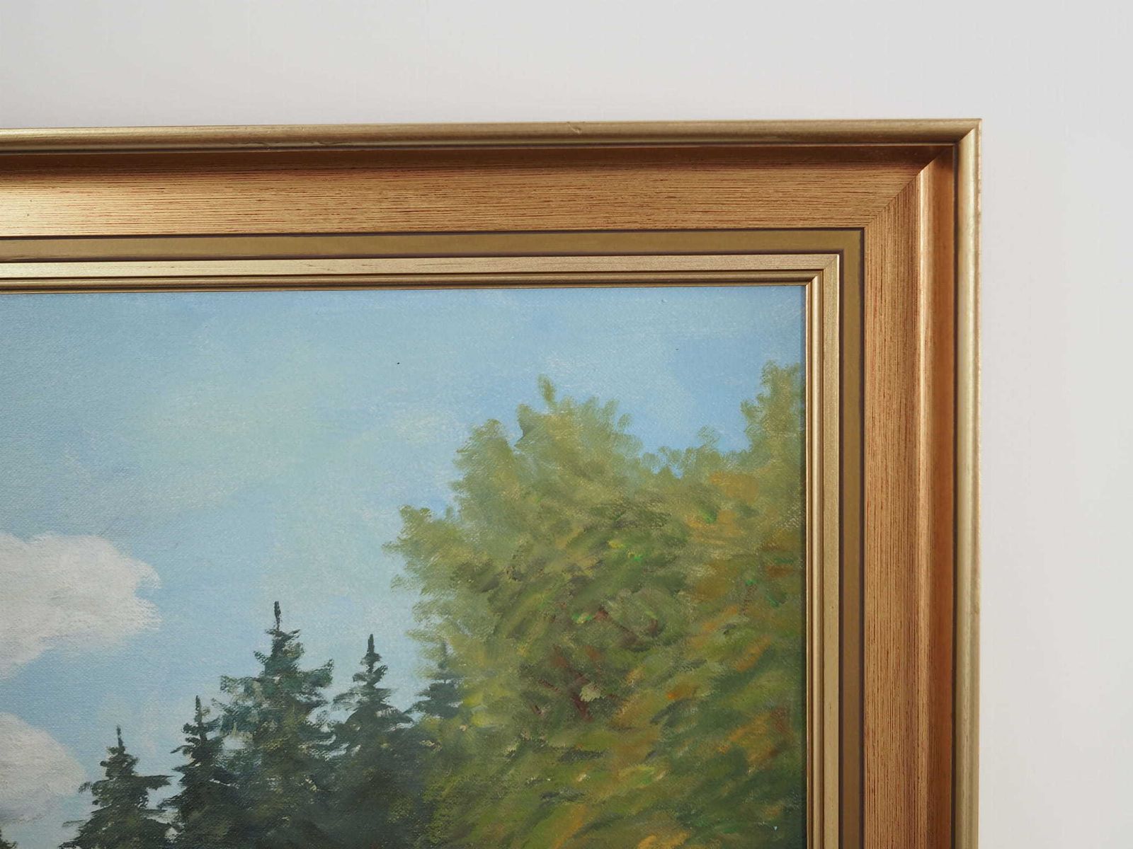 Painting „The Road To The Lake”, Danish Design, 1980s, By Karin Hermansen photo vintage