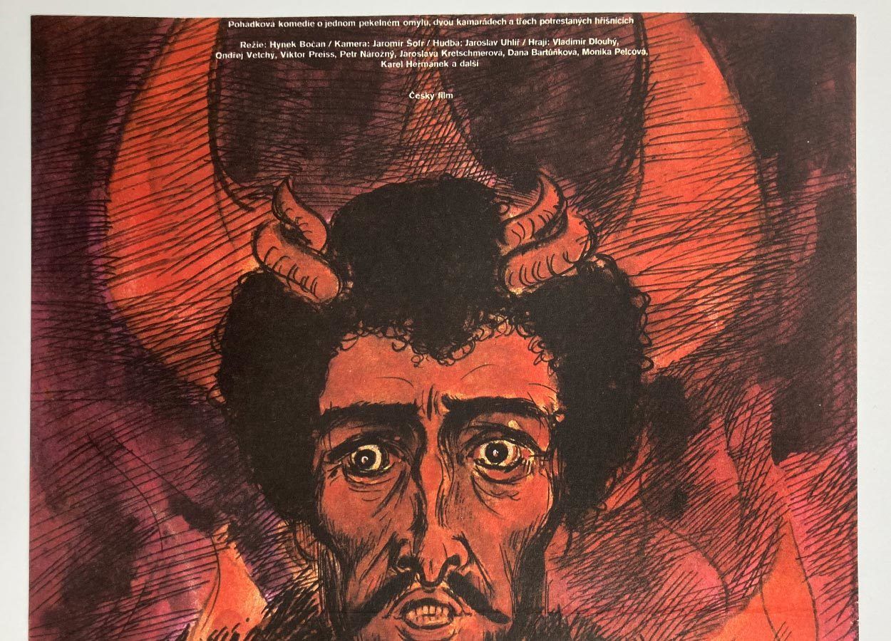 Original Film Poster, Give The Devil His Due, Dimitrij Kadrnožka, 1985, Genuine Czech Vintage Print photo furniture