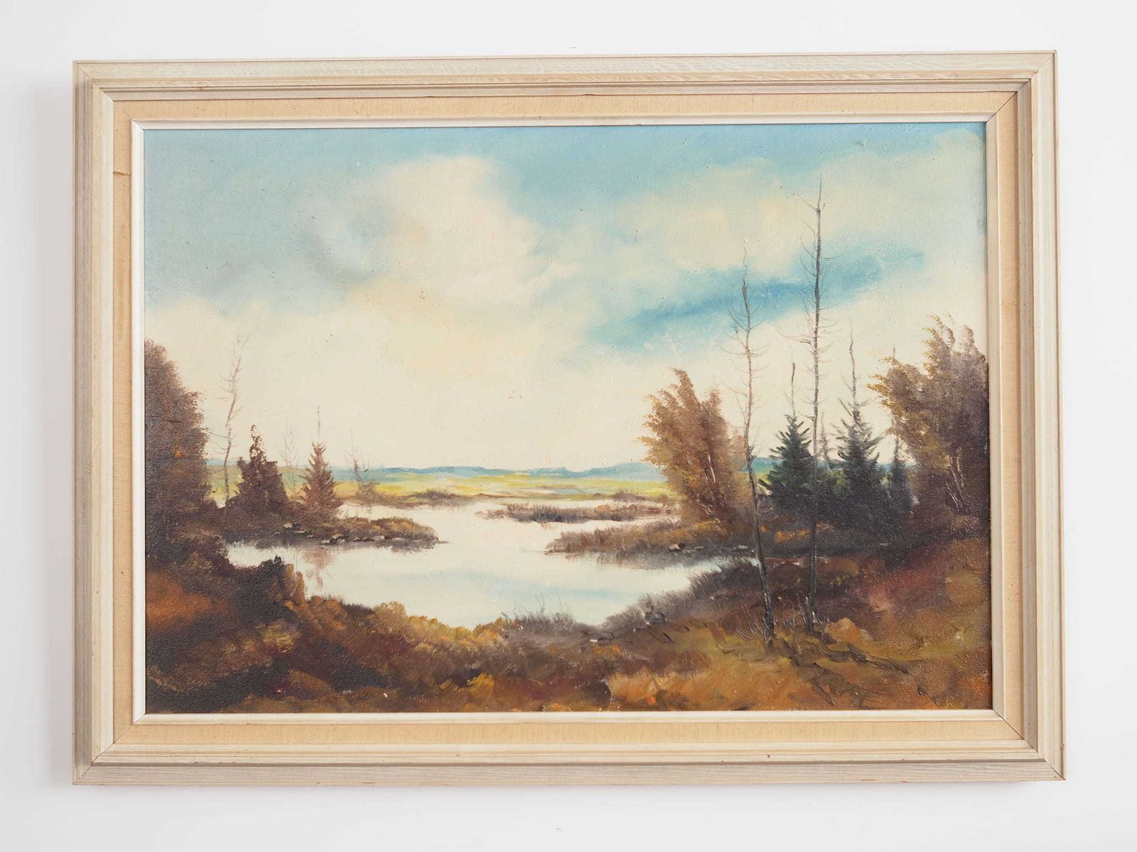 Painting „The Autumn Pond”, Scandinavian Design, 1970s photo for sale