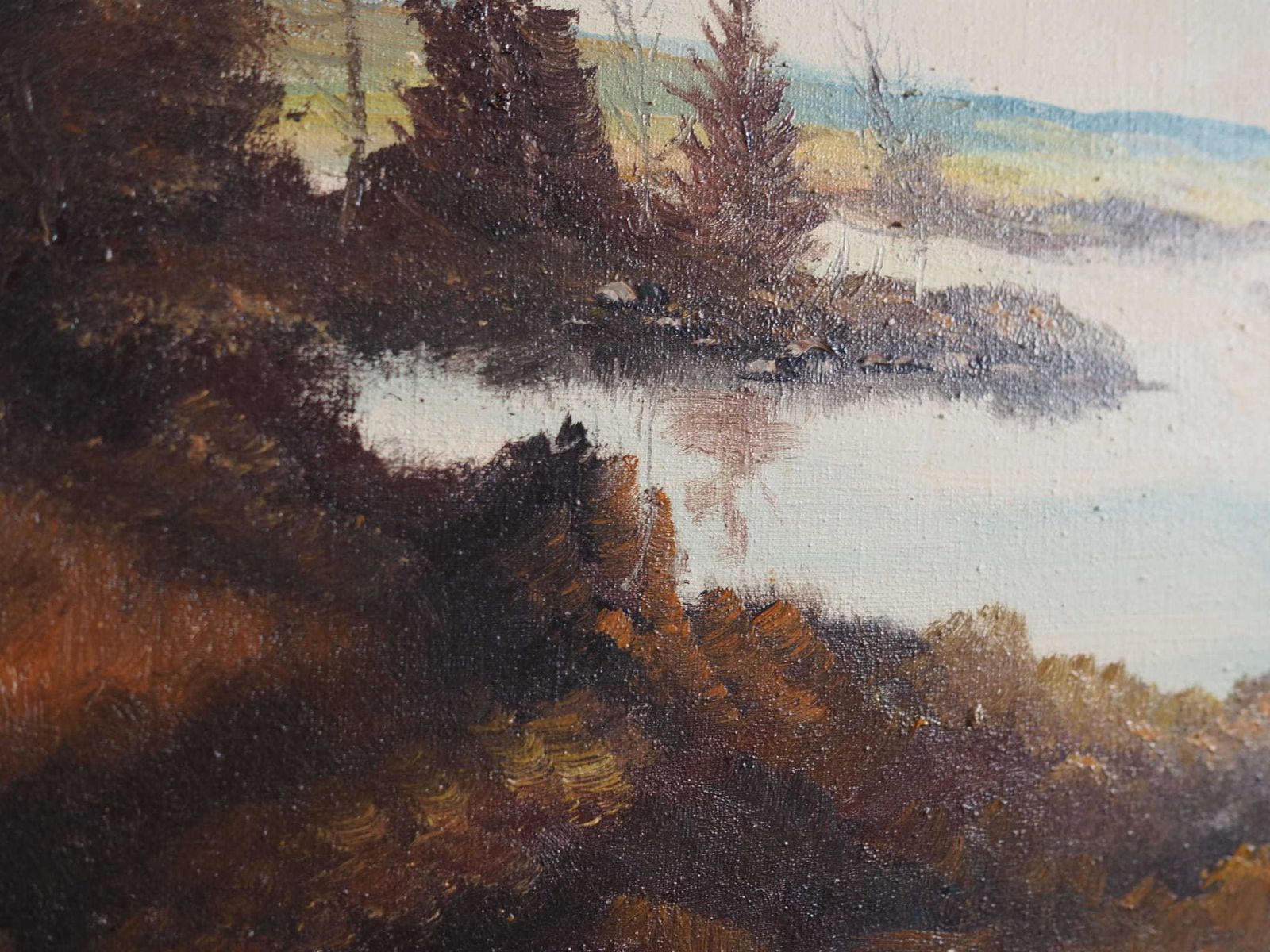 photo for sale Painting „The Autumn Pond”, Scandinavian Design, 1970s