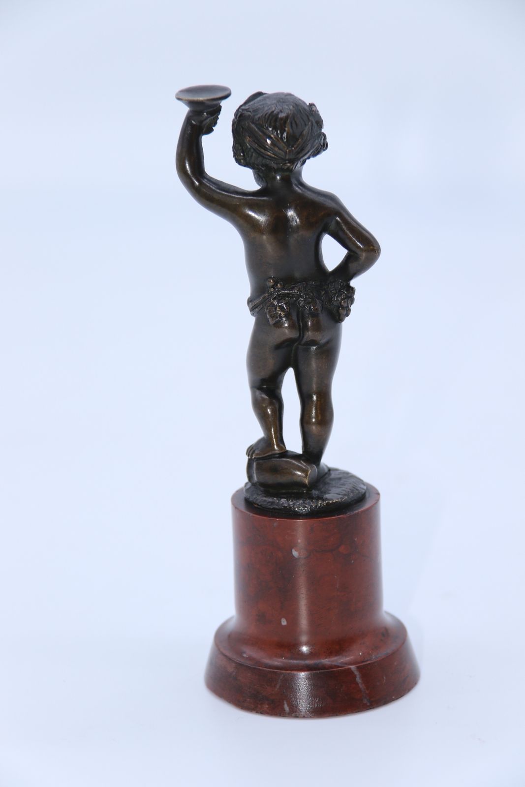 A Pair Of Grand Tour 19th Century Bronze Putti Figures On Marble Bases, Circa 1860 photo vintage