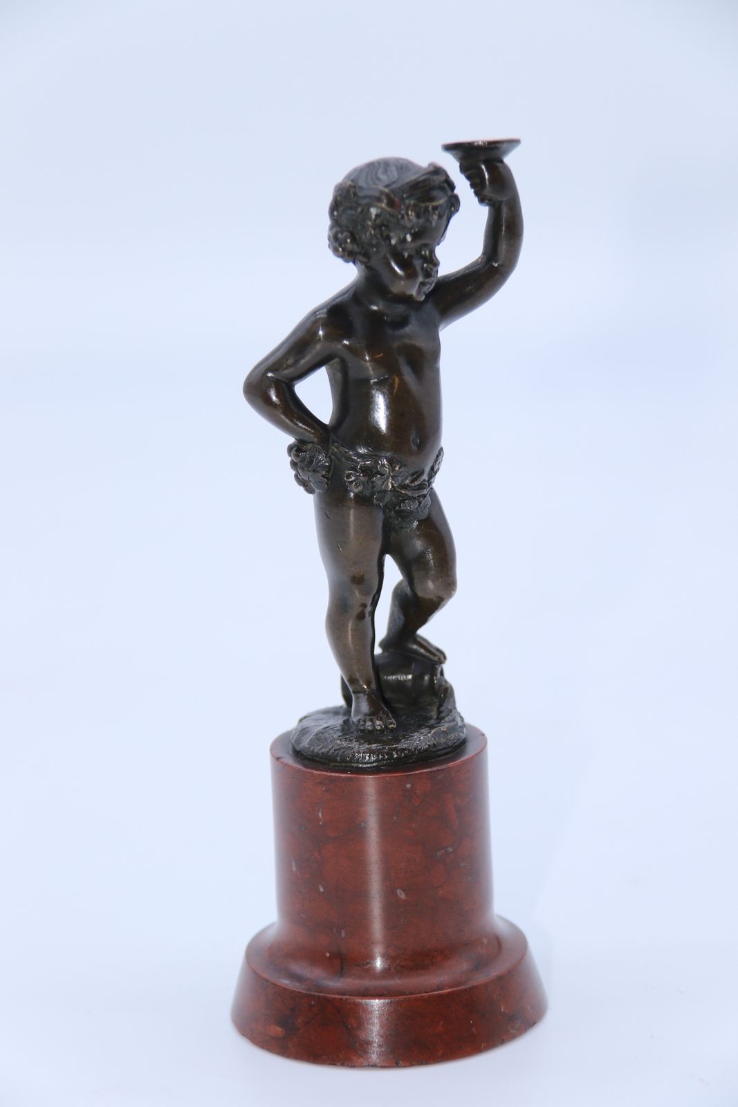 photo furniture A Pair Of Grand Tour 19th Century Bronze Putti Figures On Marble Bases, Circa 1860