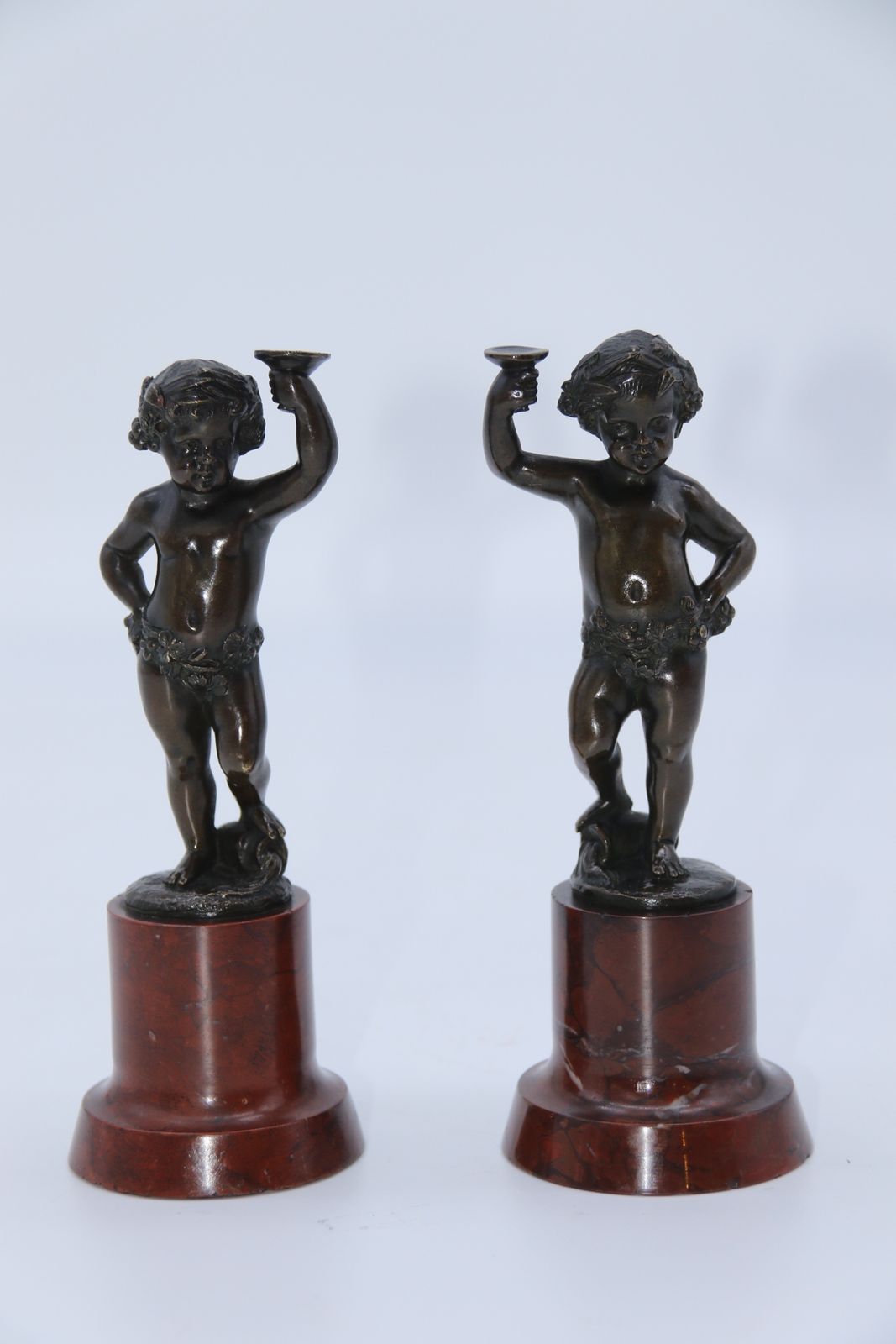 Home Decor A Pair Of Grand Tour 19th Century Bronze Putti Figures On Marble Bases, Circa 1860 photo