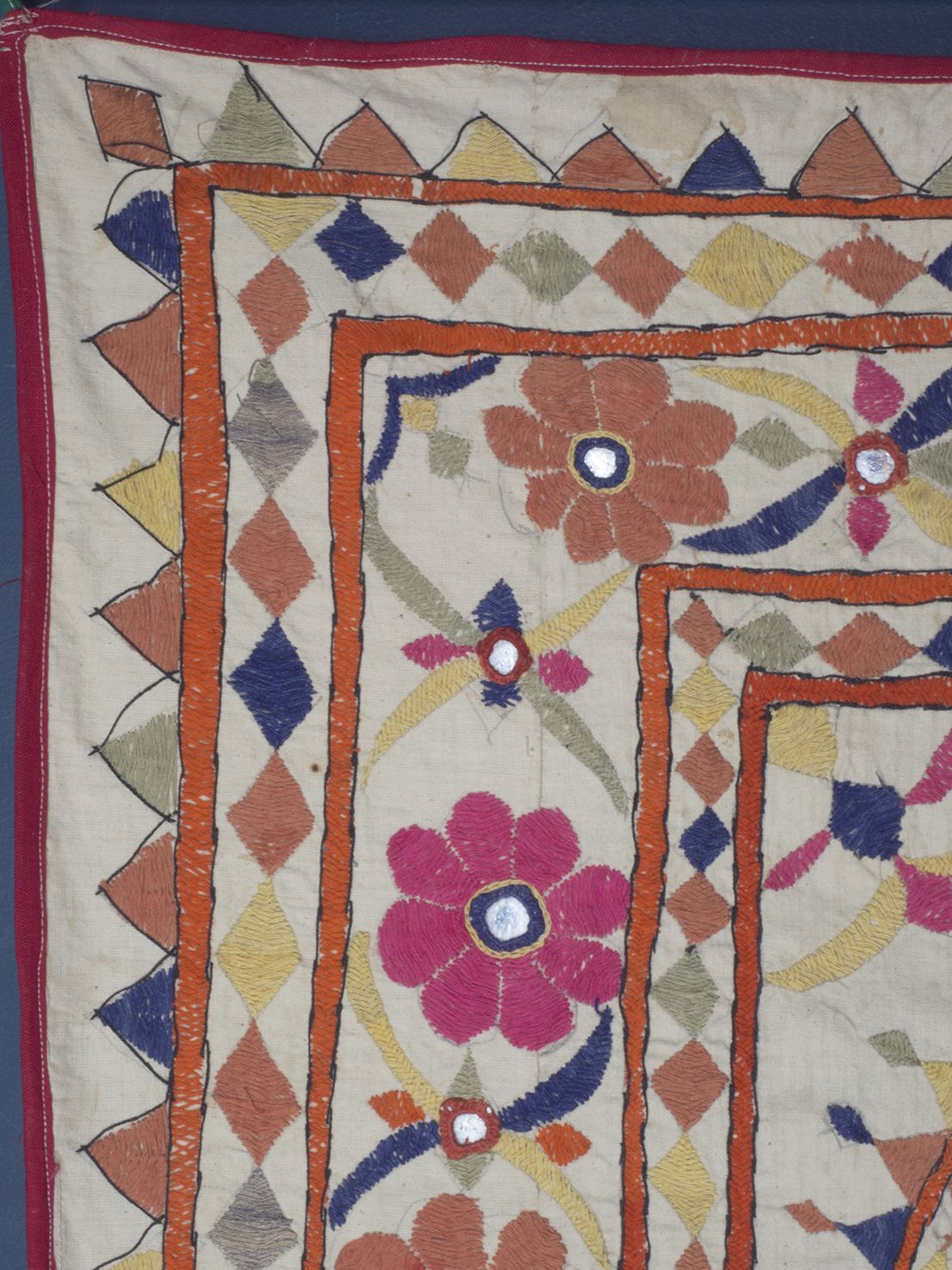 Embroidered Quilt Cover, Gujurat Early To Mid 20th Century photo vintage