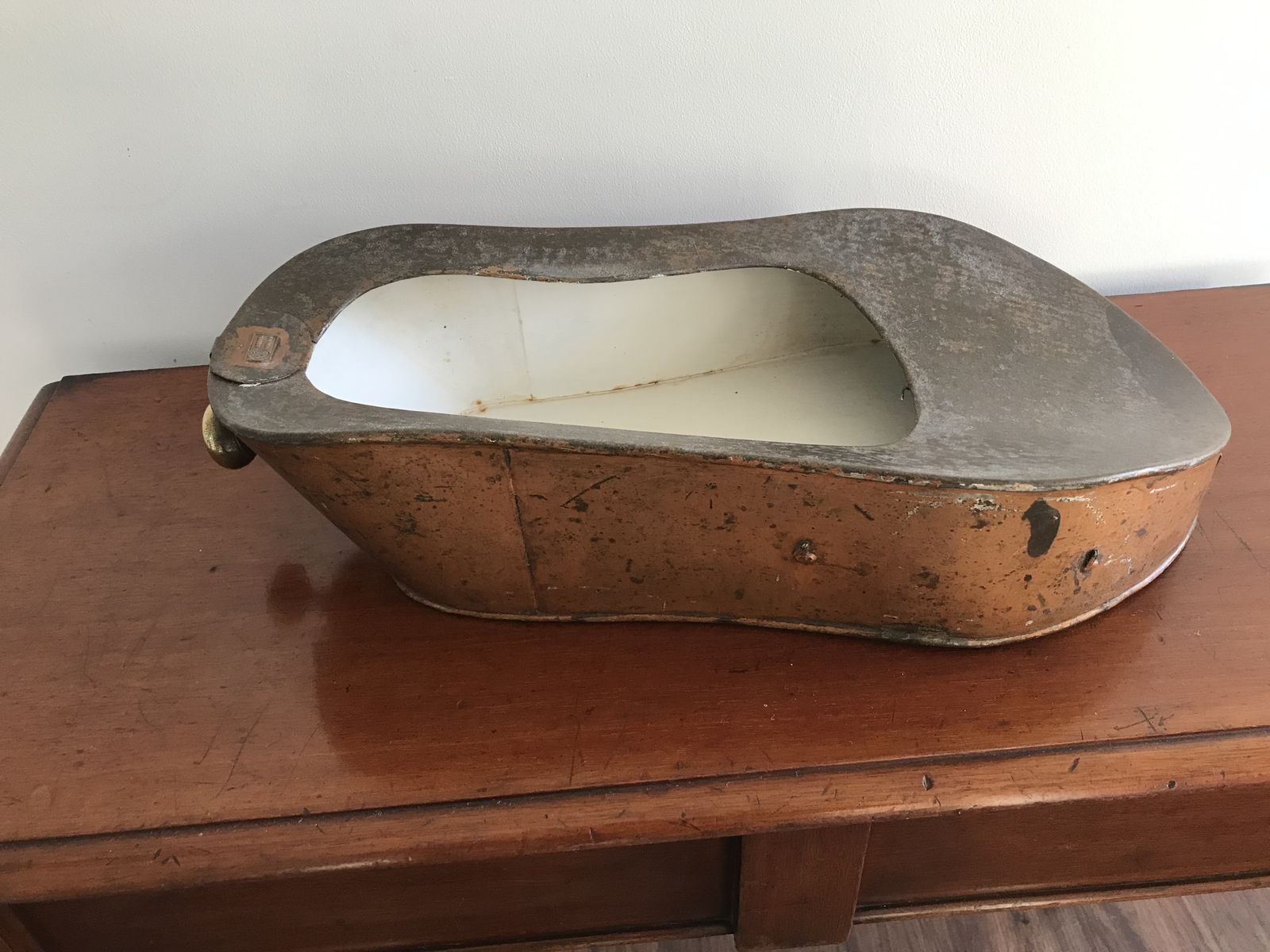 S Maw & Son Of London Copper Slipper Bed Pan Circa 1860.