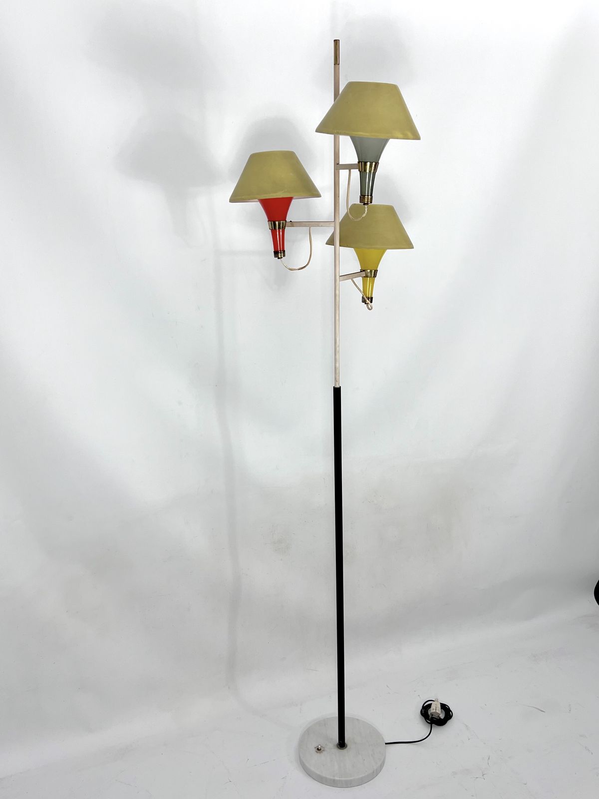 Mid Century Modern Three Arms Floor Lamp By Stilux Milano. Italy 1950s photo furniture