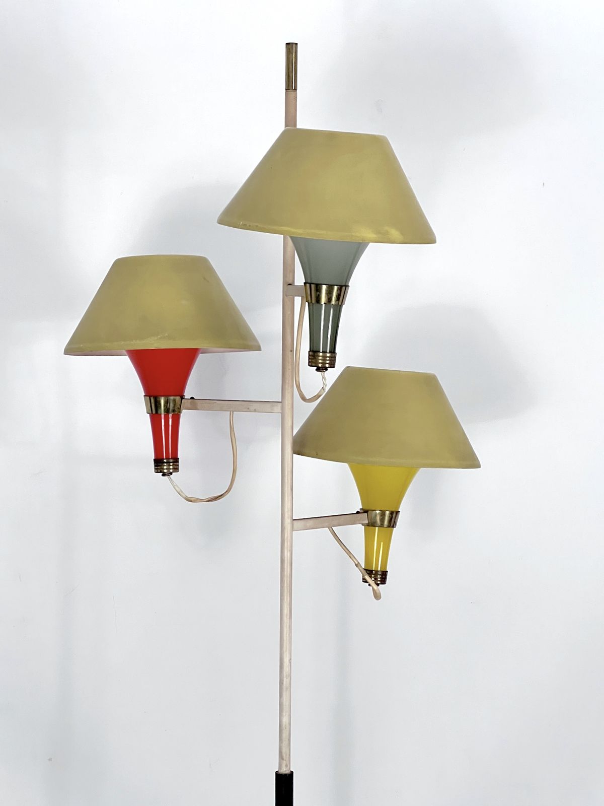 Mid Century Modern Three Arms Floor Lamp By Stilux Milano. Italy 1950s photo for sale