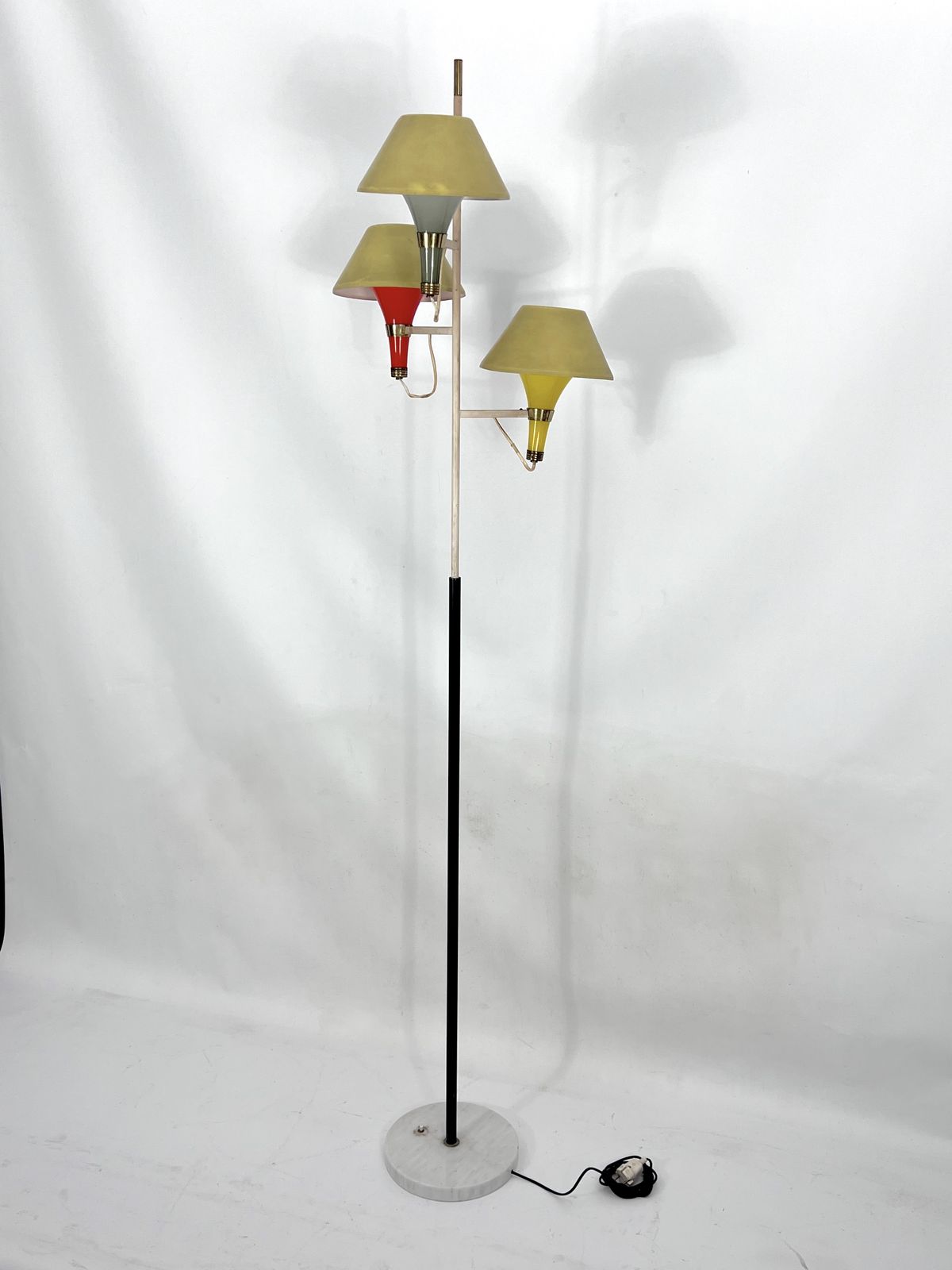 Mid Century Modern Three Arms Floor Lamp By Stilux Milano. Italy 1950s photo buy
