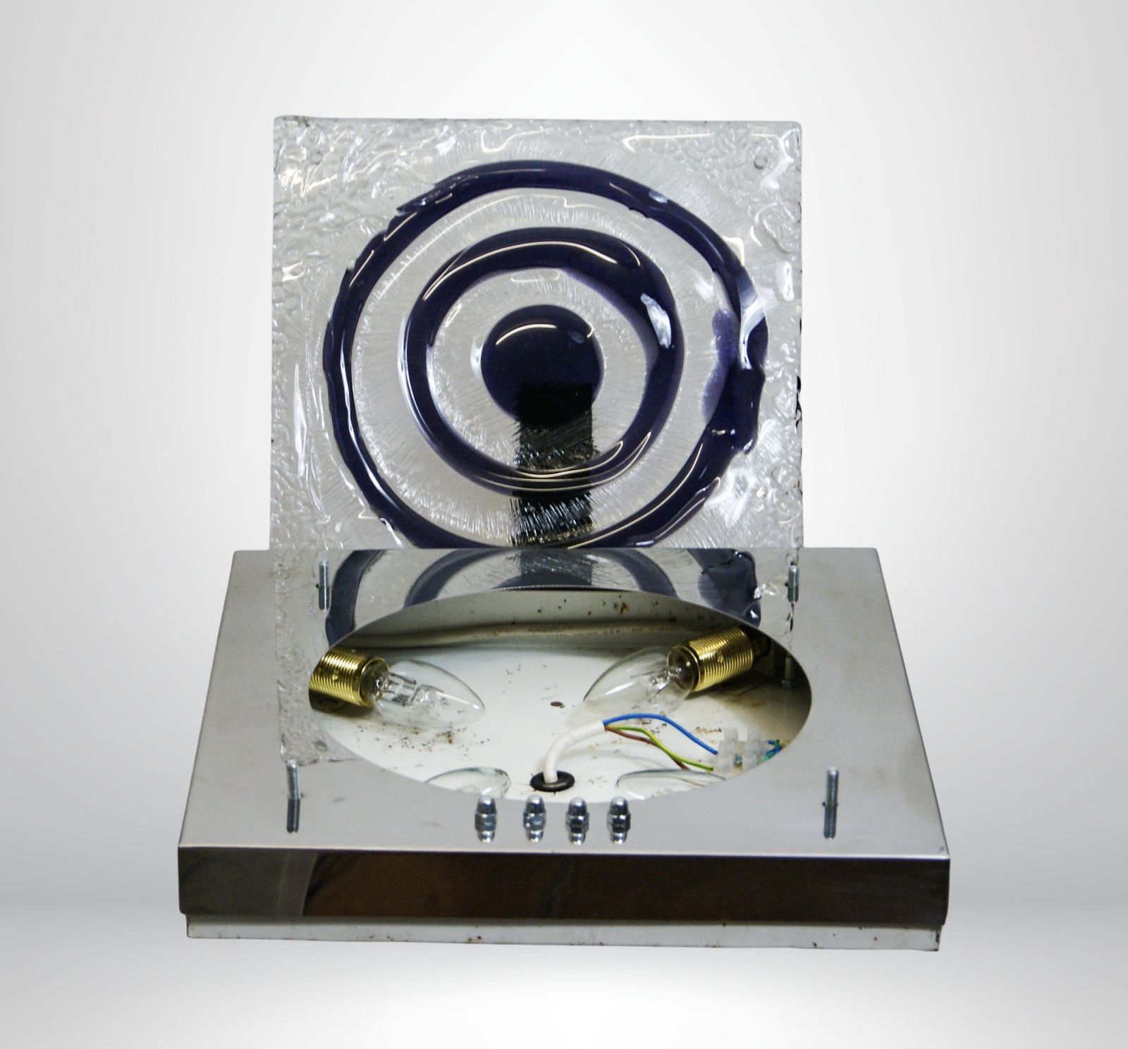 1960s Murano Glass Illuminated Wall Sculpture By Angelo Brotto For Esperia Luci photo for sale