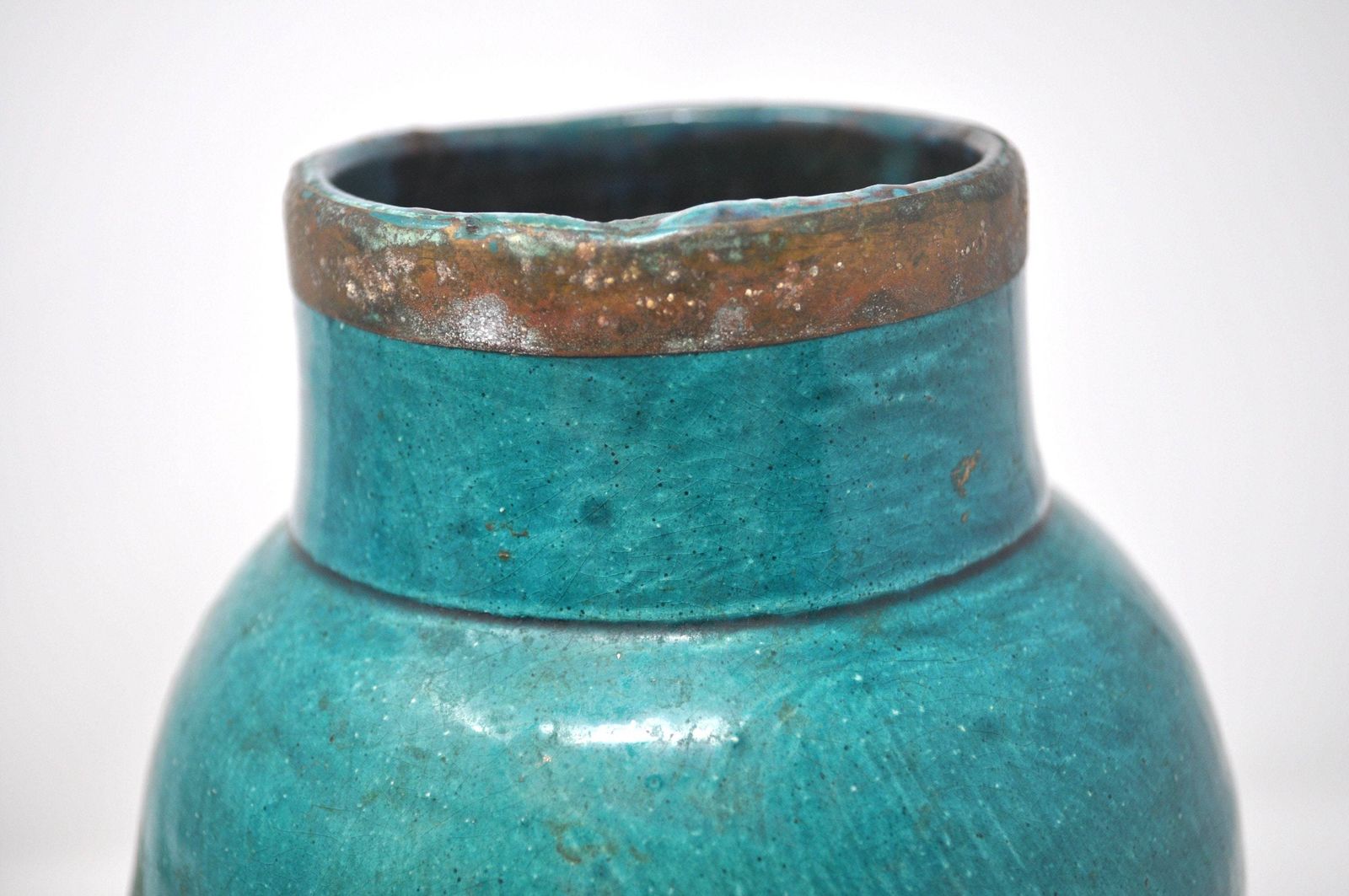photo for sale Turquoise Vase, Antique Asian