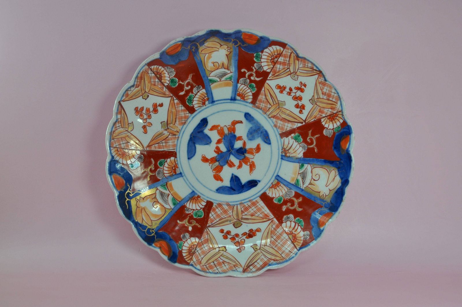 Antique Imari Plate Pair | Meiji Period | Cobalt Blue Red Orange | Japanese Wall Plates | Chinoiserie Maximalist Decor | 19th Century photo Home Decor