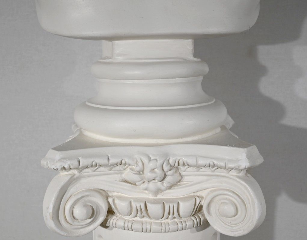 Art Bust Of Antinoüs On Column Set   Late 19th Century photo