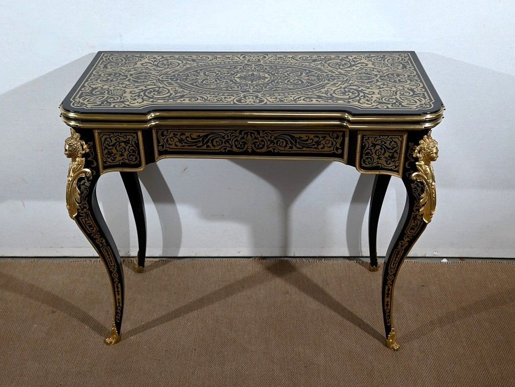 Ceremonial Console Table In Blackened Pear Tree, Napoleon III Period   Mid 19th Century photo furniture