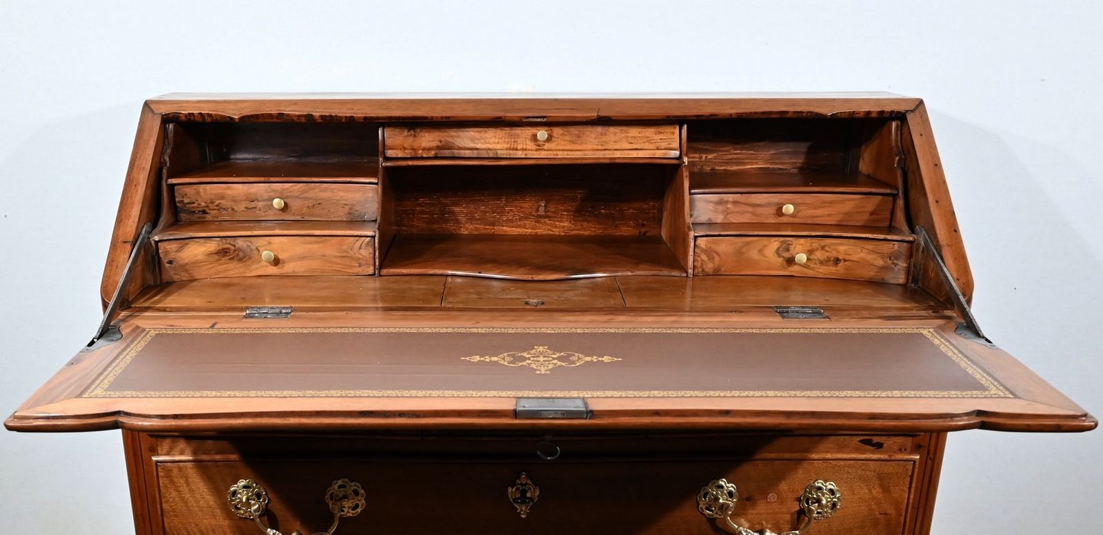 Furniture Scriban Chest Of Drawers In Walnut, Louis XV Period   18th Century photo