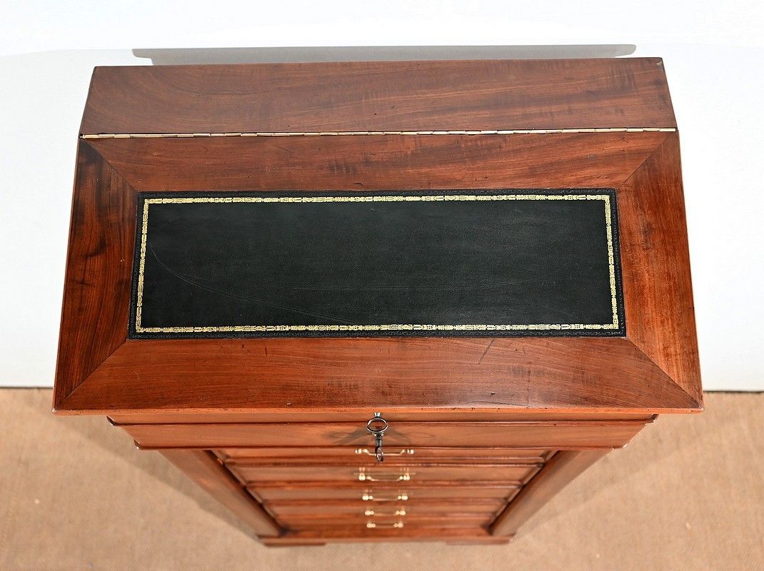 Faux Cartonnier Mahogany Desk, Restoration Period   1st Part Of The 19th Century photo vinterior
