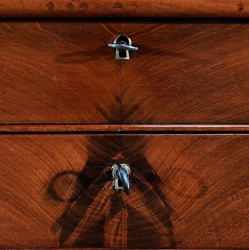 photo for sale Faux Cartonnier Mahogany Desk, Restoration Period   1st Part Of The 19th Century