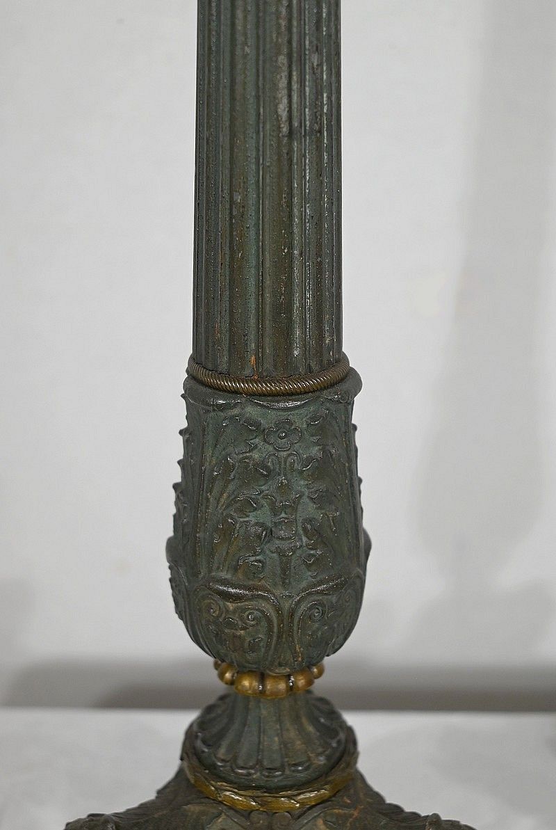 Pair Of Bronze Candlesticks, Restoration Period   Early 19th Century photo vinterior