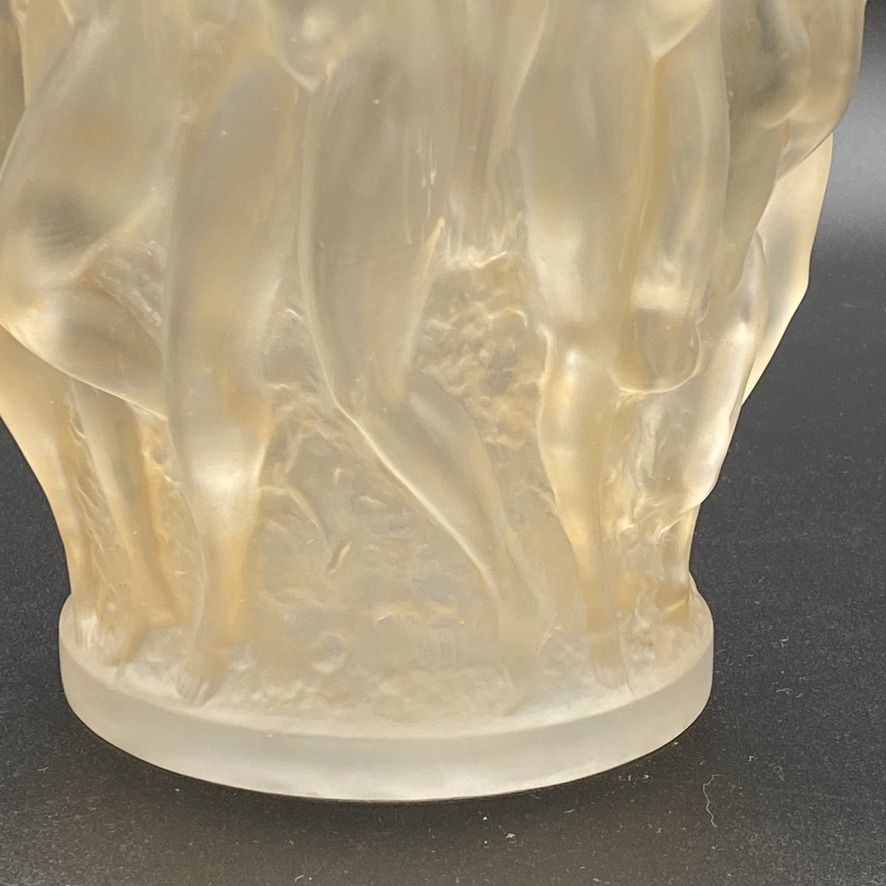 A Rene Lalique Bacchantes Vase In White And Sienna Patinated Glass. photo 17999.48