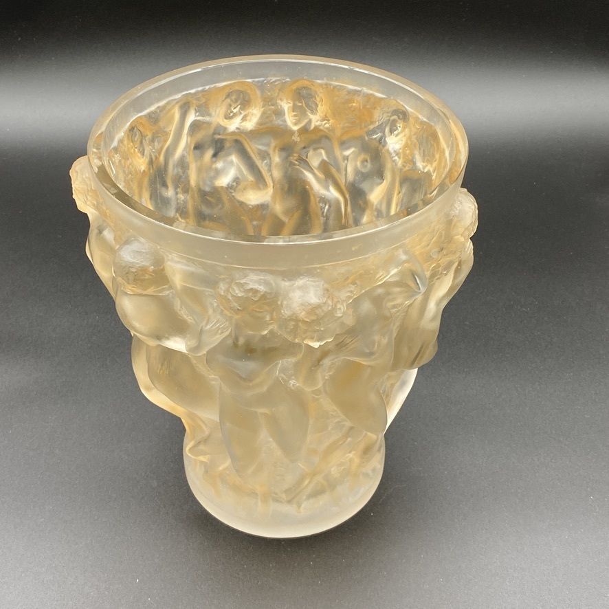 Home Decor A Rene Lalique Bacchantes Vase In White And Sienna Patinated Glass. photo