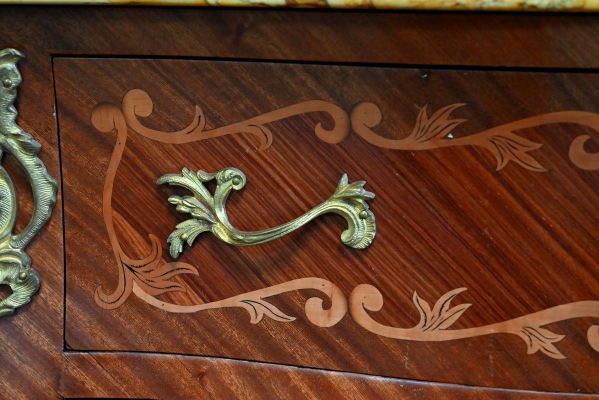 Commode Sauteuse En Acajou, Style Transition Louis XIV / Louis XV –Début Xxe photo vintage