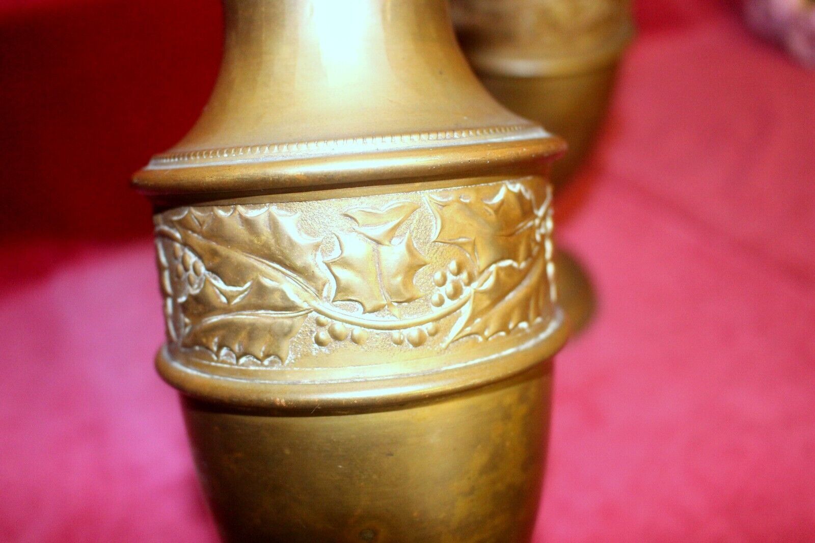 Antique Art Decor French Pair Vase Royal Palace Copper Brass Bottle Jar photo vintage
