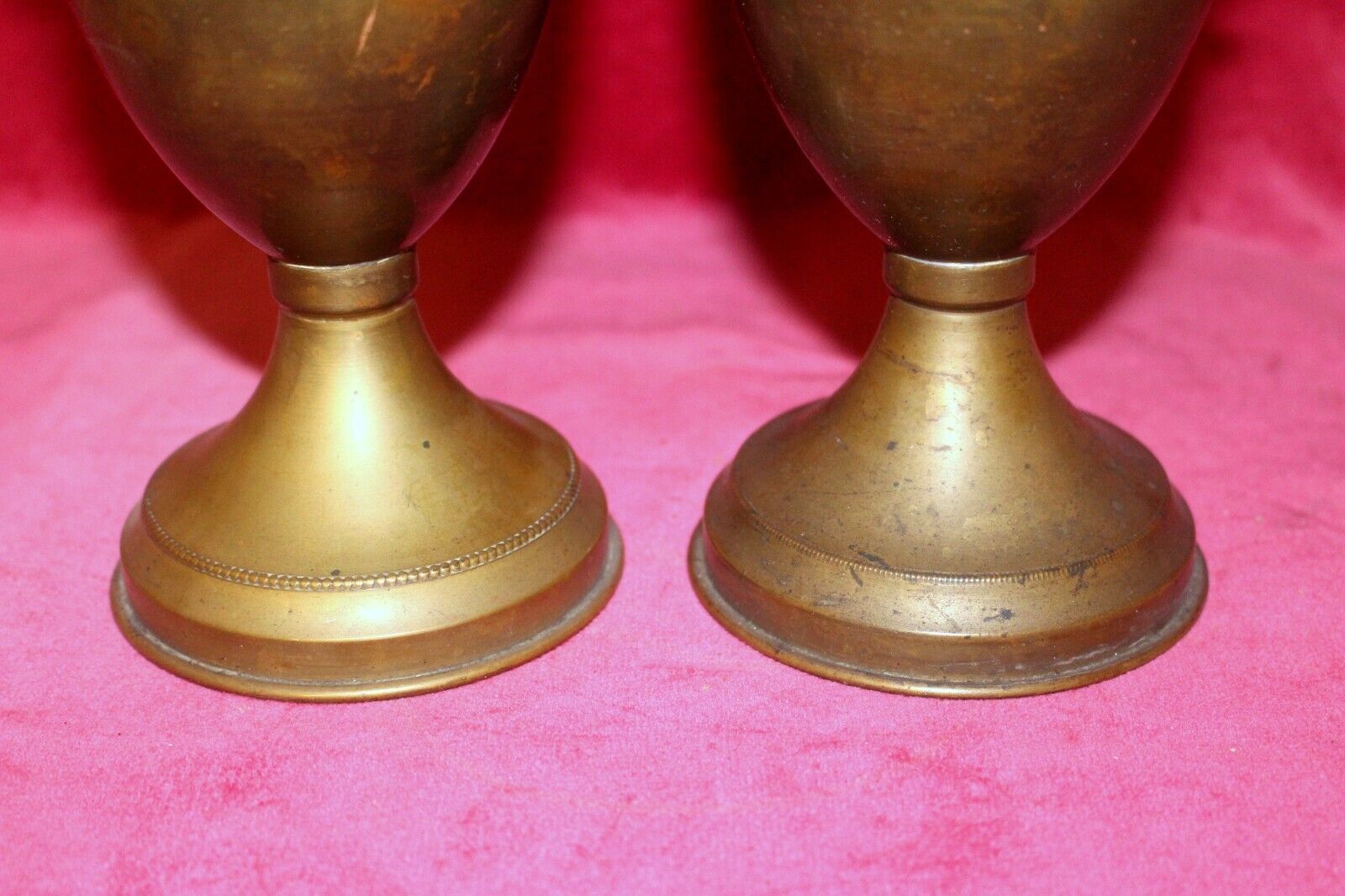 photo for sale Antique Art Decor French Pair Vase Royal Palace Copper Brass Bottle Jar