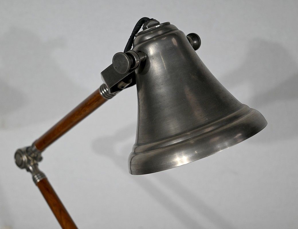 Articulated Arm Lamp In Metal And Wood, 1920s photo vinterior